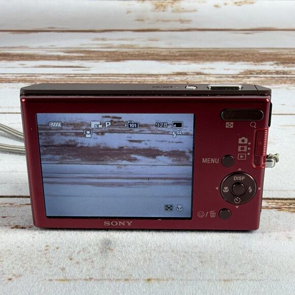 Sony Cyber-shot DSC-W180 10.1MP 3x Zoom Digital Camera Red Works - Picture 7 of 9